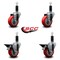 Service Caster 3.5'' Red Poly Wheel Swivel 1-1/8'' Expanding Stem Caster Set 2 Brakes, 4PK SCC-EX20S3514-PPUB-RED-2-PLB-2-118 - alternate 5
